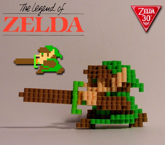 The Legend of ZELDA 3D Attack Link pixel Bead Figure 
