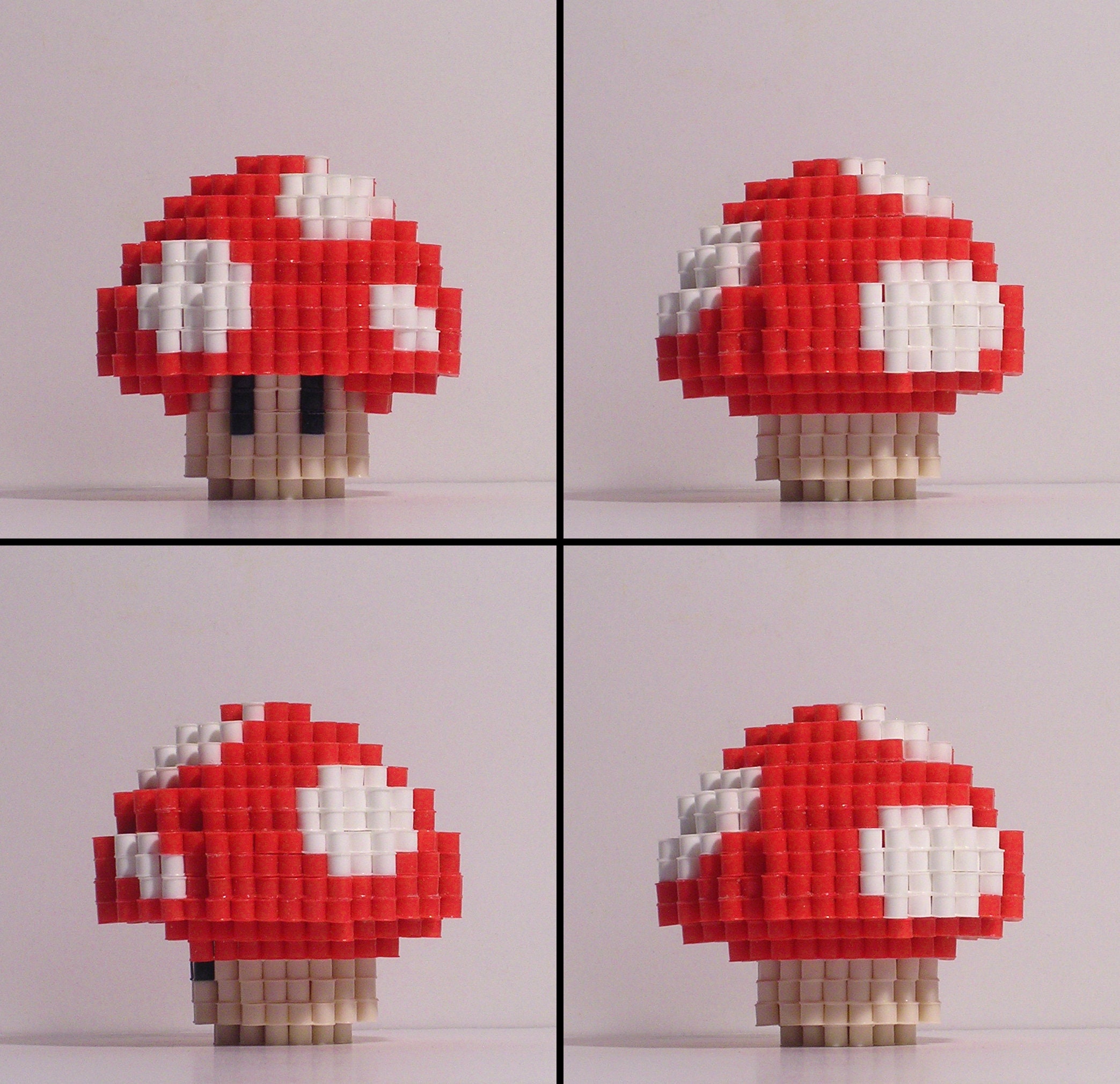 SUPER MARIO BROS. - 3D Face Mushroom (pixel Bead Figure) - Etsy, image size:2087x2021
