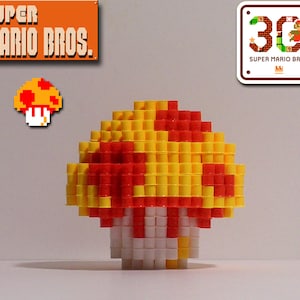 SUPER MARIO BROS. - Fungo con faccia 3D (Pixel Bead Figure)