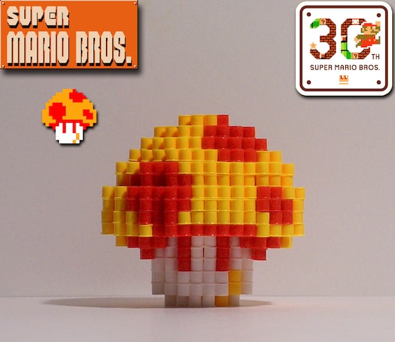 スーパーマリオブラザーズ - 3D フェイス キノコ (ピクセル
