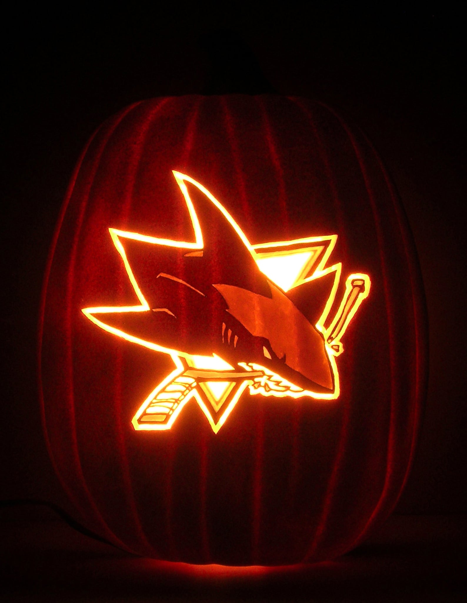 San Jose SHARKS Hand Carved Foam Pumpkin 12 Etsy