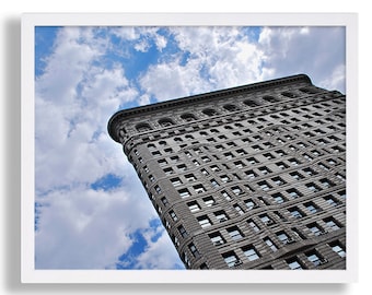 NYC Photography Print Architecture Photos Flatiron Building New York New York Print Home Decor Interior Design Blue Art Photos Modern Art