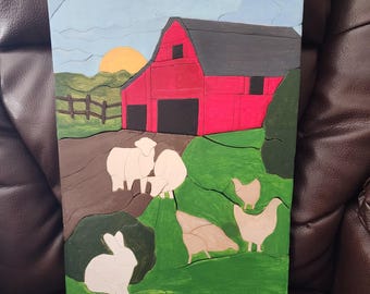 Handmade Wood Barnyard Wall Art
