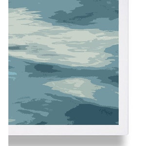 Modern Art Water Print Abstract Art Print Blue Decor Living Room Decor Home Staging Coastal Decor Bed Room Art Minimalist Art Water Ripples image 3