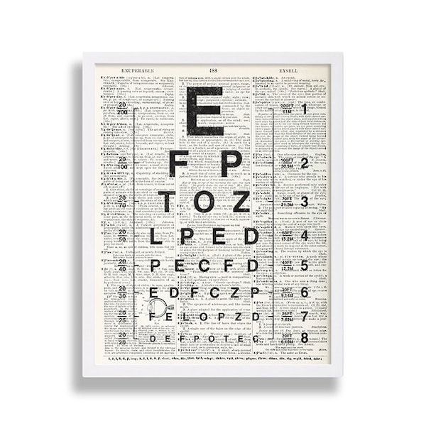 Antique Eye Chart Etsy