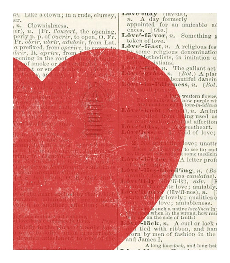 Dictionary Page Art Heart Wall Art Love Print Dictionary Art Print College Poster Black and White Wall Decor Industrial Art Hipster Decor image 2