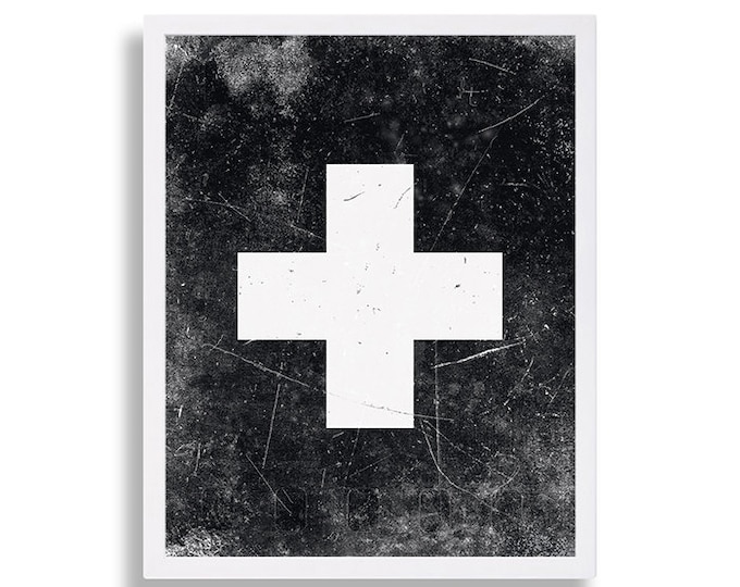 Industrial Art Print Plus Sign Print Modern Art Decor for Bachelor Pad ...