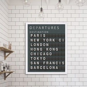 Travel Art Print New York City Art Subway Print Large Art Living Room Decor Modern Art Hipster Decor Gift for Traveler Paris Wall Decor