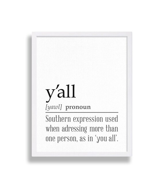 Eclectic y'all Definition Art Print Large Wall Art Gift Etsy