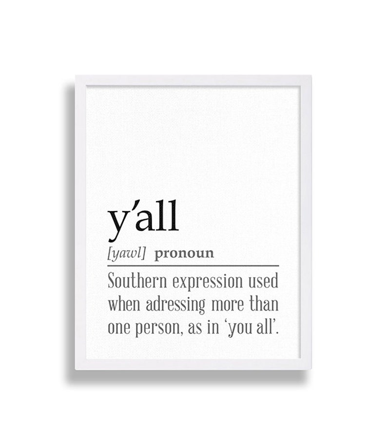 Eclectic Y'all Definition Art Print Large Wall Art Gift Etsy