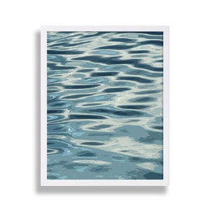 Modern Art Water Print Abstract Art Print Blue Decor Living Room Decor Home Staging Coastal Decor Bed Room Art Minimalist Art Water Ripples image 2