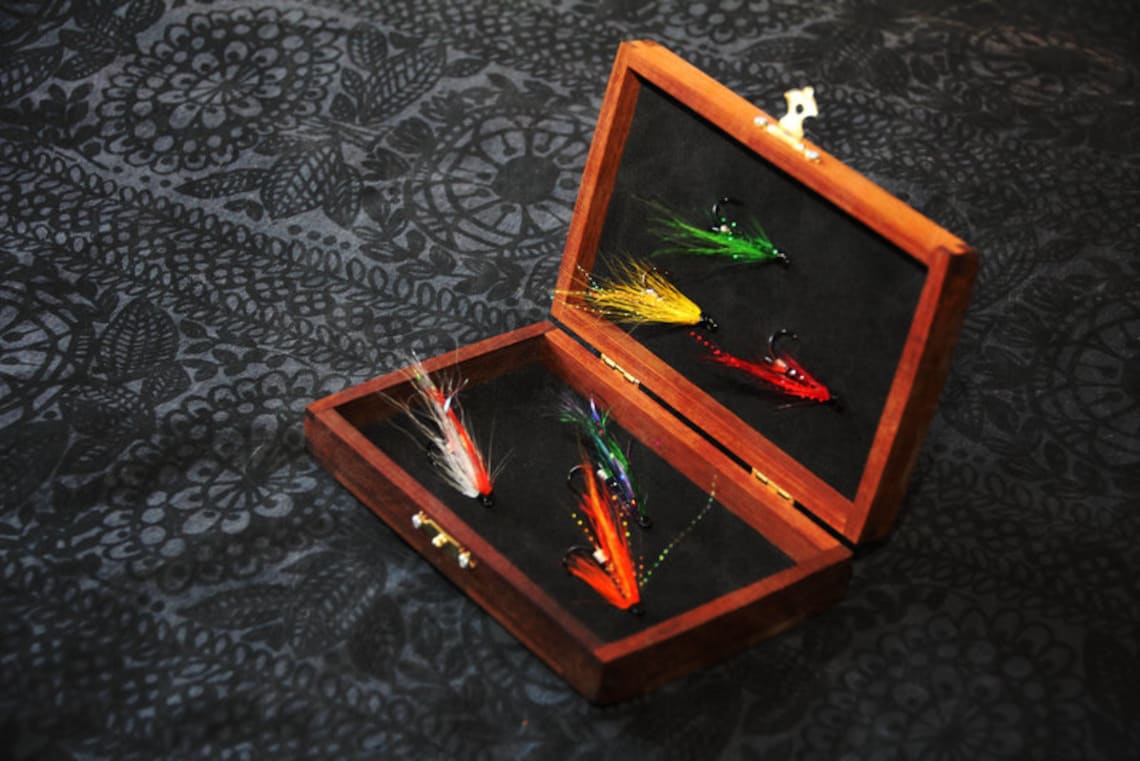 Wooden fly fishing box pocket13 Etsy