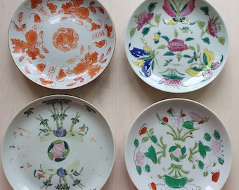Chinese late qing plates : set of 4, all different.