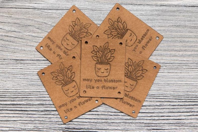 Designer Label Set Bloom & Flower, Florapap or Apple-effect Faux ...