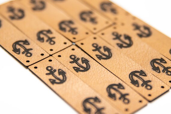 Set With 10 Anchor Faux Leather Labels As Etsy