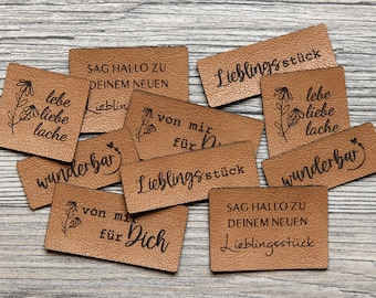 Juego de parches de piel sintética “Heart Pieces Patches” de Unikati – 10 parches para coser - 9109