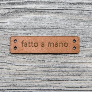 Leather labels fatto a Mano - sew-on labels, 10 pieces