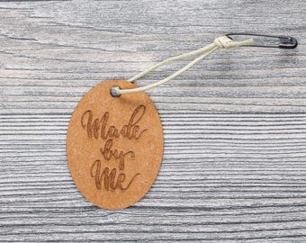 Oval "Made by Me" Tags – 10 FloraPap Vegan Paper Gift Tags for Handmade Gifts, Small Business Packaging & Crafts