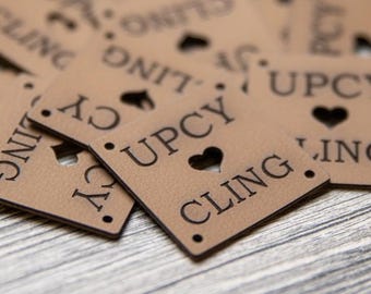 Juego de etiquetas de cuero de cactus “Upcycling” – Etiquetas veganas para coser, 8151