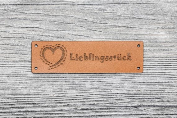 Naturleder-Etiketten „Lieblingsstück“ zum Aufnähen, 10 Stück, 8003