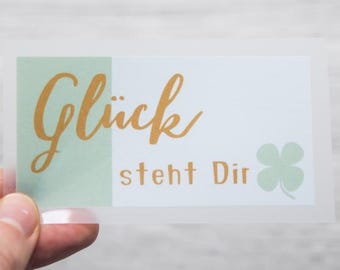 Bügelbild "Glück steht dir" by Unikati – Bag Design, DTF-Transfer, zum Aufbügeln, 9407