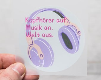 Strijkapplicatie "Headphones on..." van Unikati – Bag Design, DTF-transfer, om op te strijken, 9411