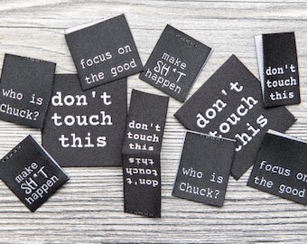Set geweven textiellabels van 100% polyester (rPET) "touching" van Unikati - 10 opnaaibare geweven labels, 9119