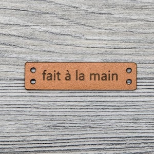 Set mit 10 Lederetiketten fait à la Main