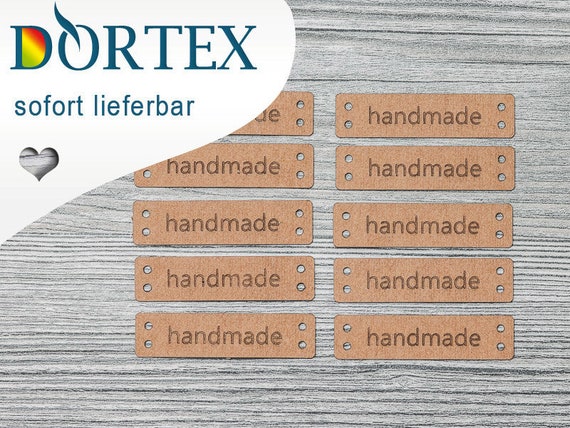 Handmade Tag Labels,100 St/ück Stoff Handmade Mit Love Etiketten Stoffetiketten Textiletiketten Handwerk N/ähen Basteln Dekorationen Beige