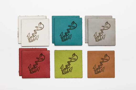 Set With 10 Anchor Leather Label Set As Etsy