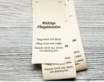 Bio-Baumwoll Pflegeetiketten Statement, zum Einnähen, 10 Stück, 8902