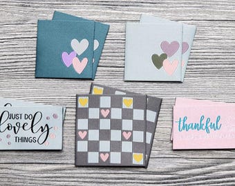 Set van 10 geweven labels van 100% polyester (rPET) "Thankful Hearts" van Unikati, om op te naaien, 9128
