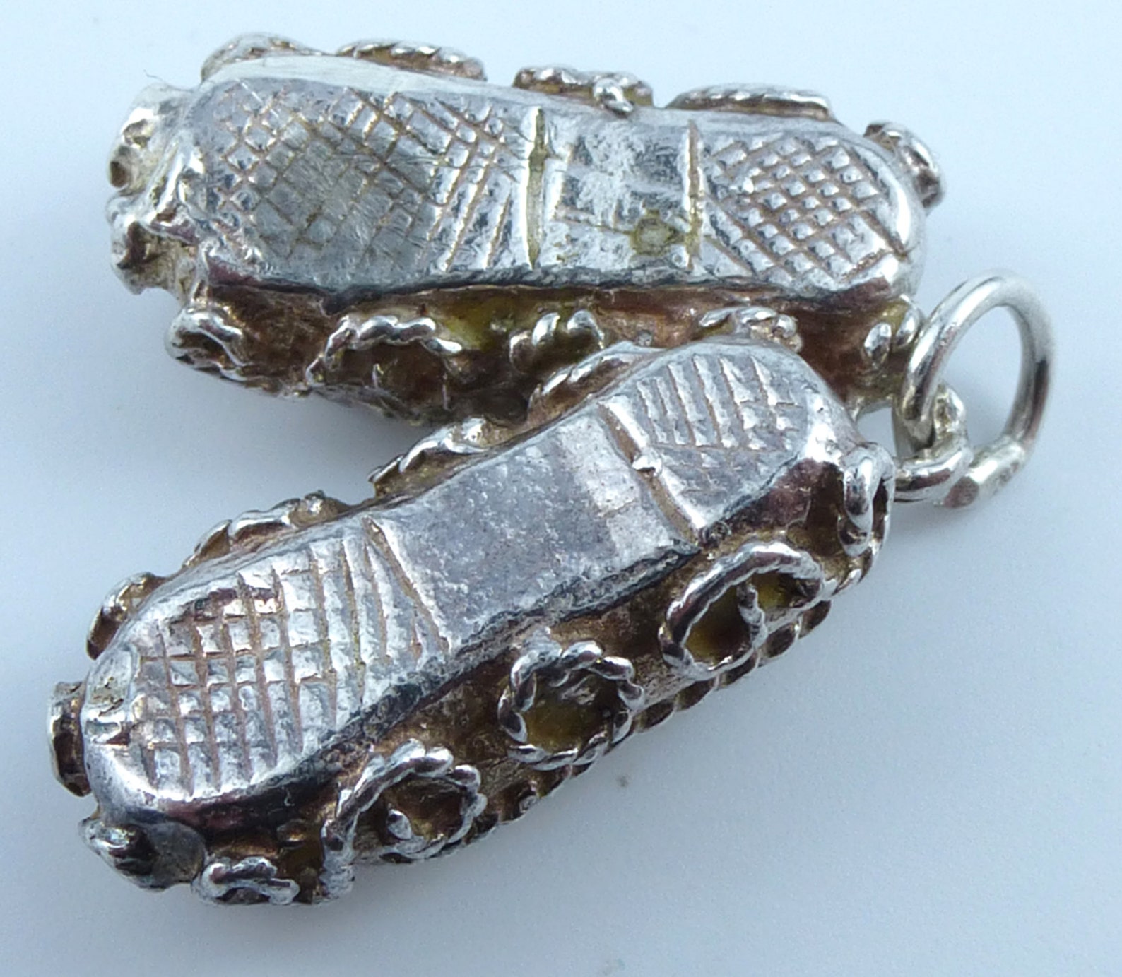 vintage silver bracelet charm - ballet shoes vintage silver bracelet charm - ballet shoes