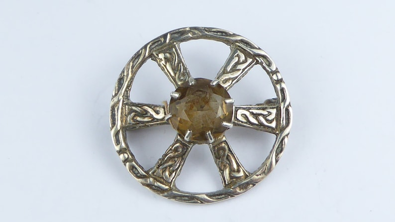 Edinburgh hallmarks Antique vintage Robert Allison Scottish silver brooch