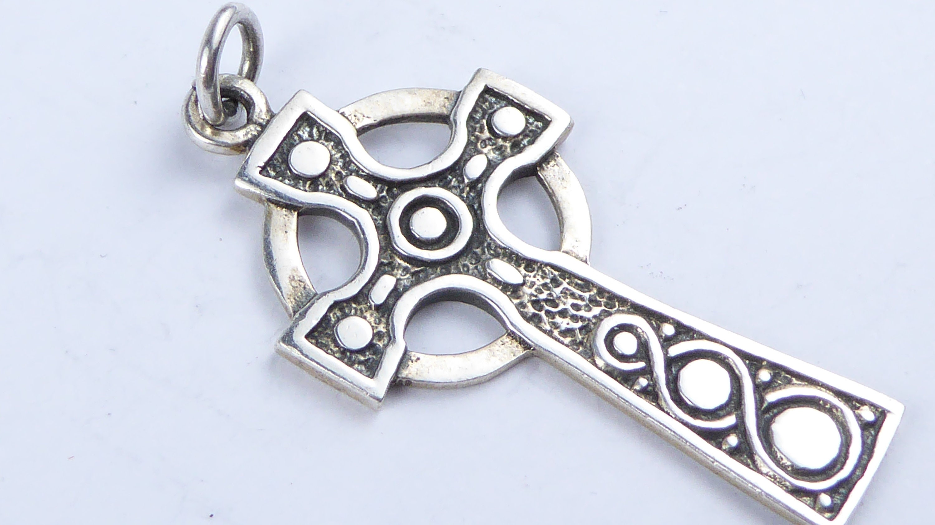 Celtic cross Silver pendant stamped 925 | Etsy