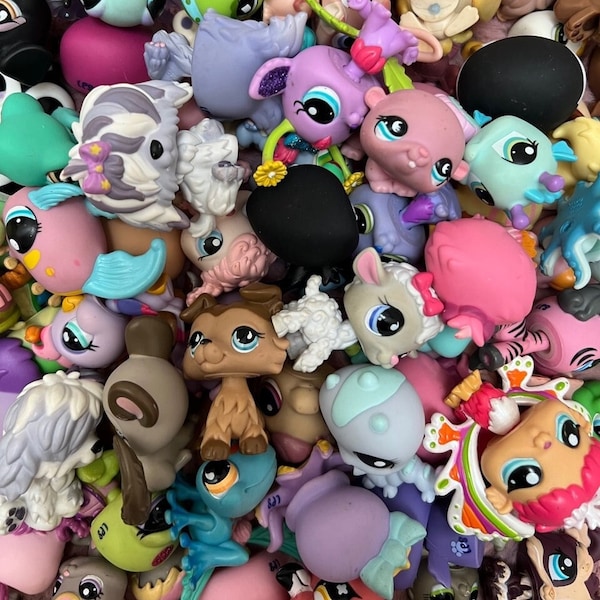 Littlest Pet Shop - 3 Pets Mystery Box Lot ~ w/ at least 1 Dog or Cat // Vintage Hasbro LPS