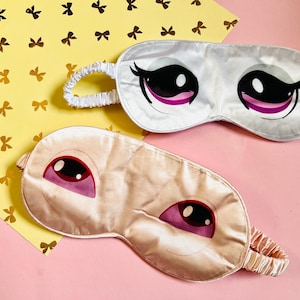 Maschera per dormire con occhi di animali domestici, accessorio per pigiama party, cigno rosa, n. 1, chihuahua / y2k, nostalgia
