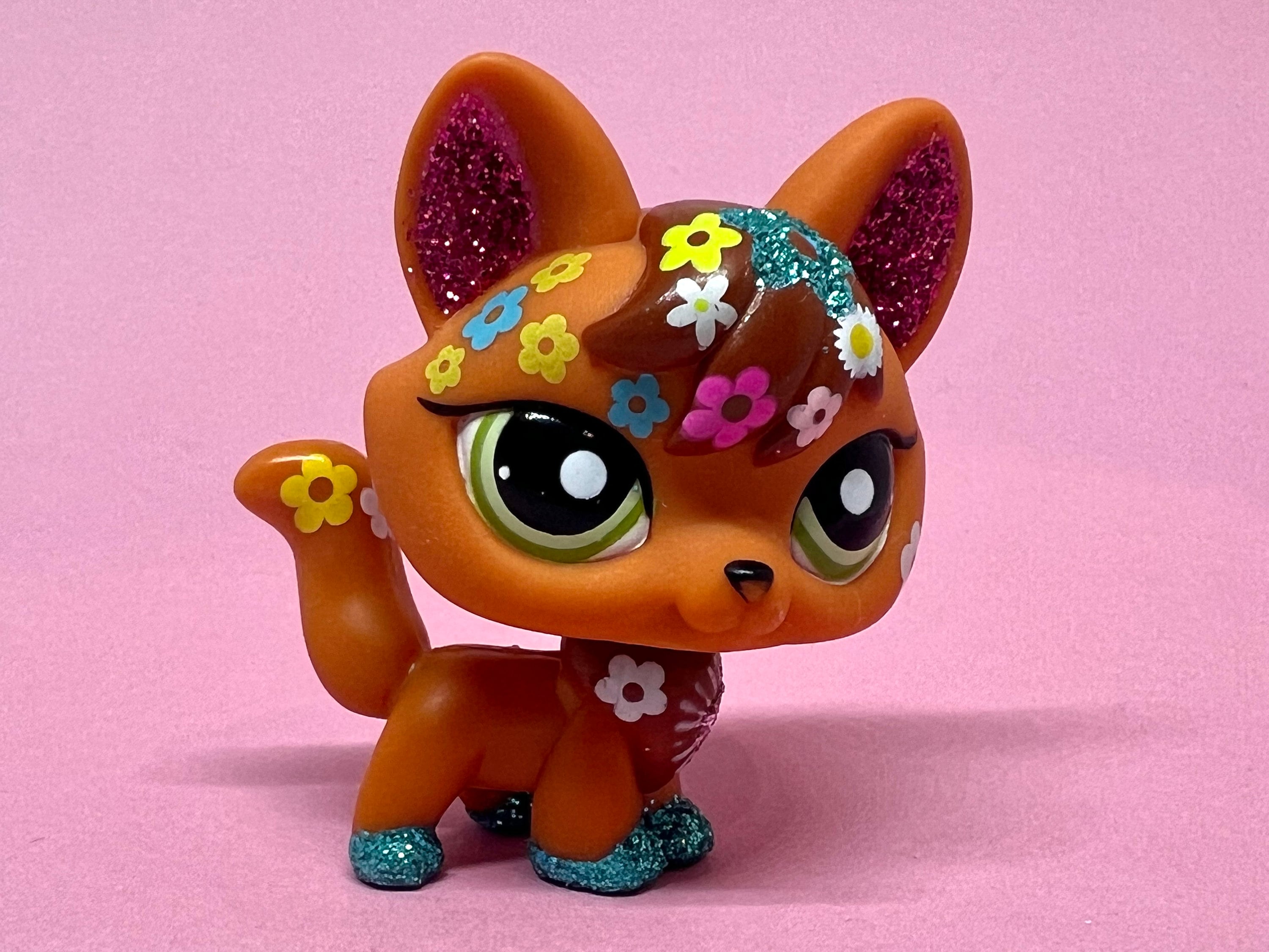 Littlest Pet Shop Authentic LPS glitter Fox #2341 vintage Hasbro