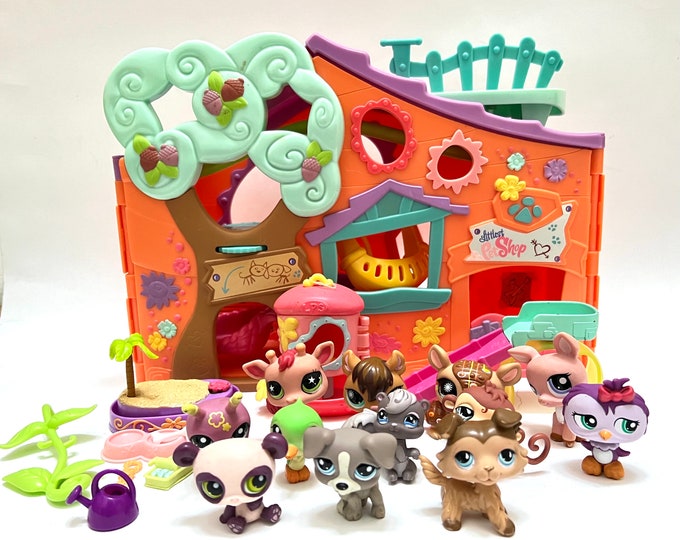 Littlest Pet Shop Authentic LPS Clubhouse Tree House Playset With 12