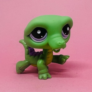 Figurine Littlest Pet Shop Hasbro - Crocodile #2573 Original Et Rare - État Comme Neuf
