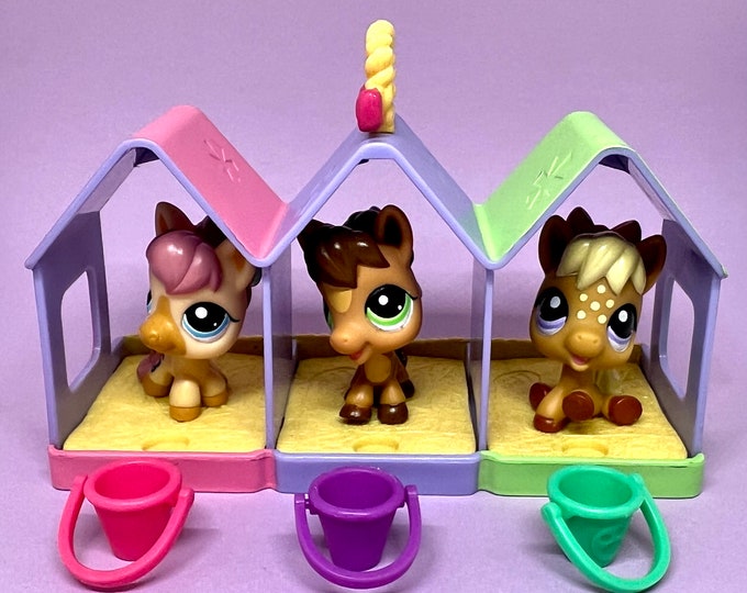 Littlest Pet Shop Authentic LPS Triplets Horses Ponies 1879 1880 1881