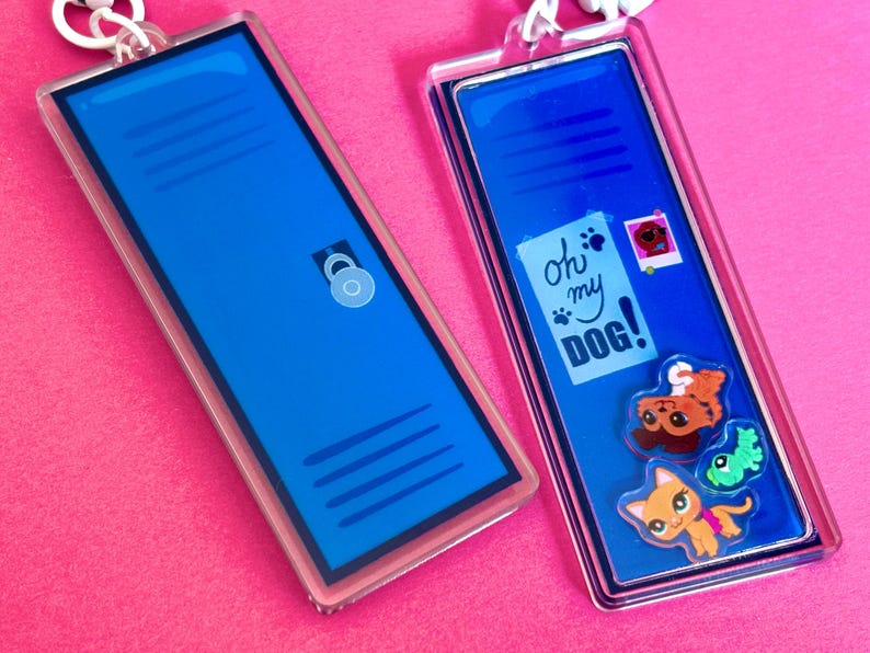 LPS Popular Pets School Locker Keychain Wit Small Animals Charm Collie ...