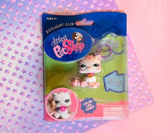 LPS Littlest Pet Shop Authentic RARE NIB Keylight Persian Cat keychain bag charm Y2K  / vintage Hasbro nostalgia