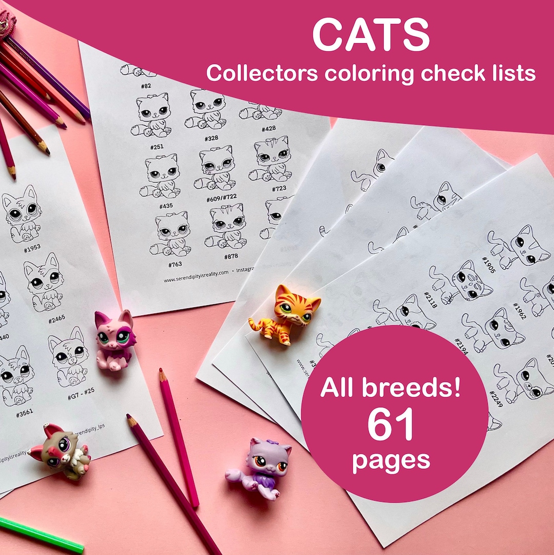 LPS: CATS Collectors Coloring Book / Digital Download Cute Nostalgic ...