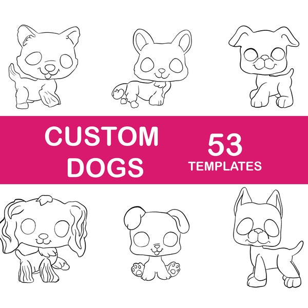 LPS: DOGS Customizer planning template book / Digital Download coloring planner for customizers and artists