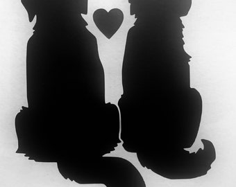 Golden Retriever couple decal