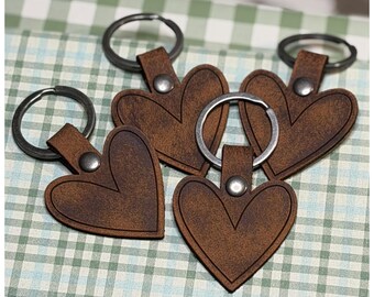 Heart Shaped Leather Keychain: Personalized Distressed Heart Keepsake