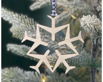 2026 Personalized Airplane Snowflake Ornament: Custom Aviation Christmas Keepsake