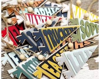 Personalized Pennant Ornament: Custom School or Team Christmas Keepsake Gift for High School, College & Graduation Pride