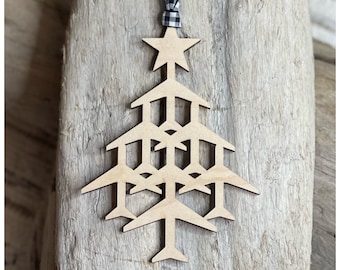 Personalized Airplane Tree Ornament: 2026 Family Travel Christmas Keepsake